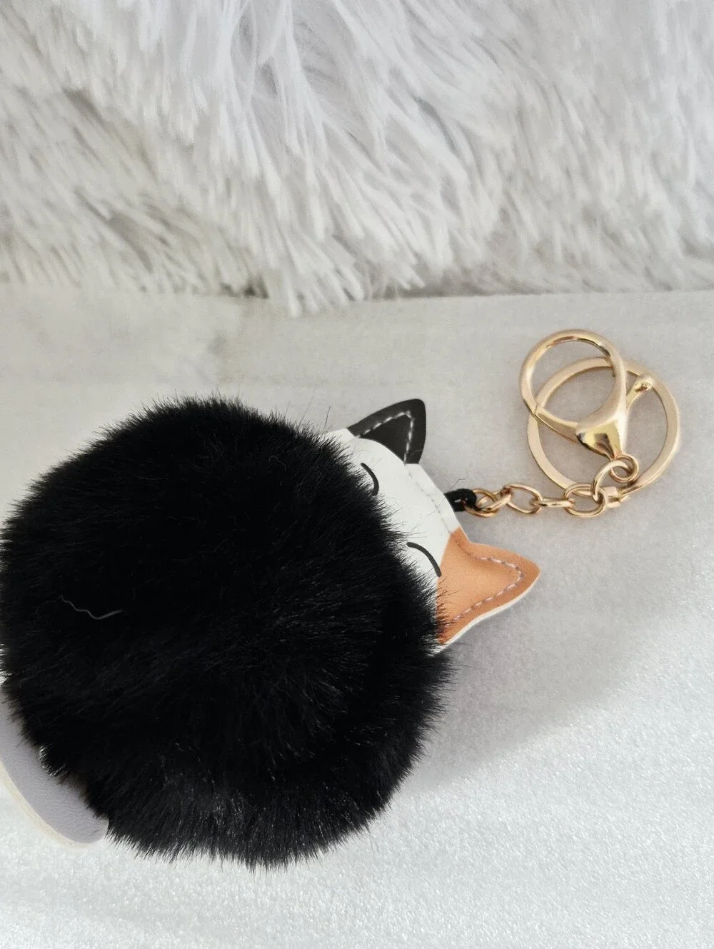5/$25 NWOT Calico Cat Poof Keychain/Bag Clip